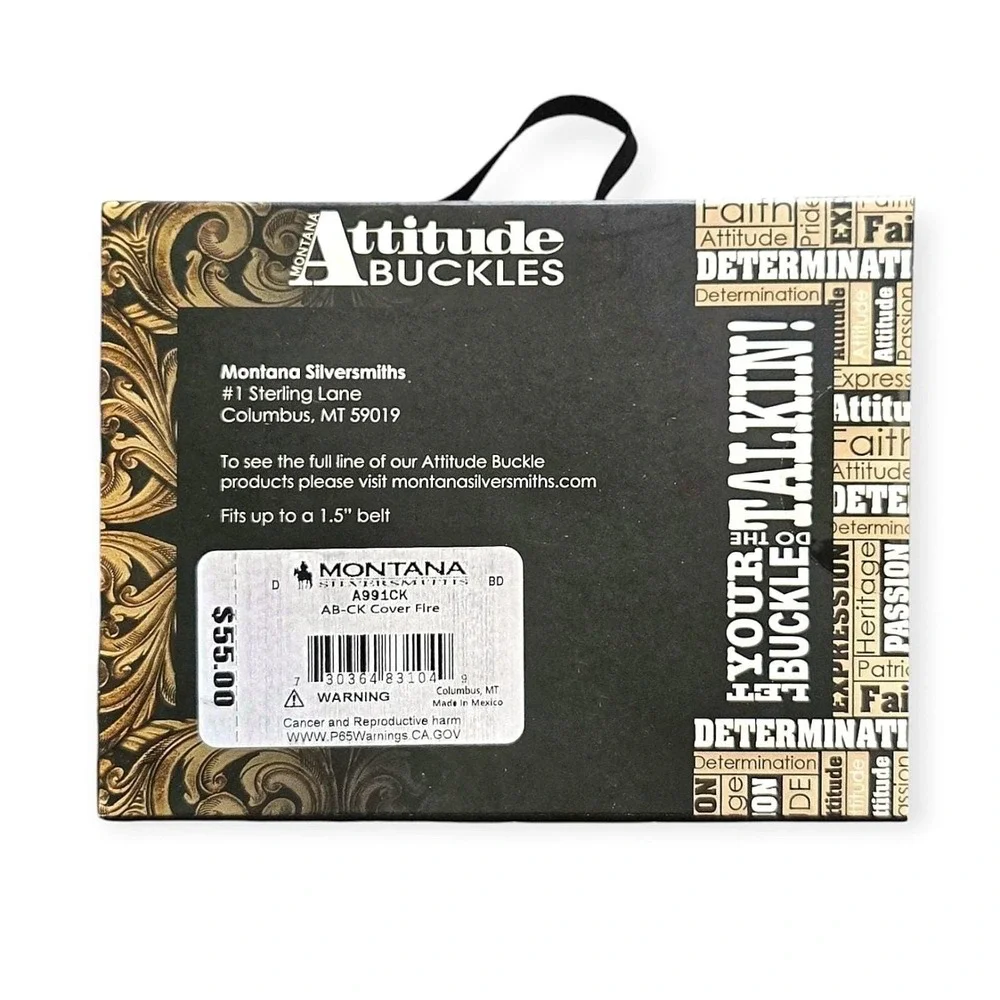Montana Silversmiths Cover Fire Chris Kyle Attitude Belt Buckle Retail $55 - NEW